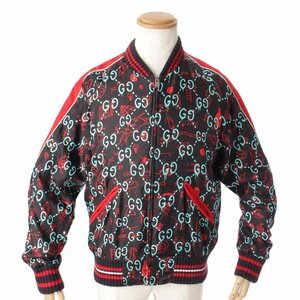 【グッチ】Gucci　GGゴースト シルク スカジャン ボンバージャケット 448545 マルチカラー 46 【中古】【正規品保証】174263