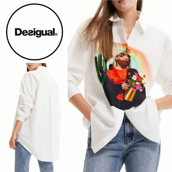 Desigual 2022 コラージュ オーバーサイズ シャツ