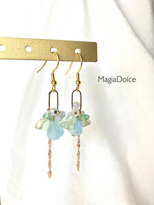 MagiaDolce.h 426* natural stone aquamarine f Rollei to natural stone earrings allergy correspondence earrings hand made earrings 