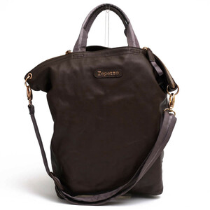 Repetto レペット トートバッグ Shopping bag Grand ecart Silk calfskin シルクカーフスキンレザー 牛革 2WAY ショルダーバッグ シボ革