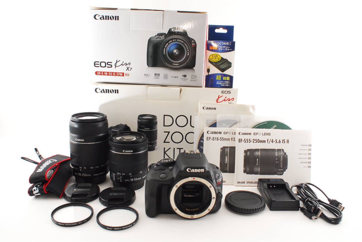 ○超美品○ Canon キヤノン 箱付き EOS x7i Kiss ダブルレンズ - 通販