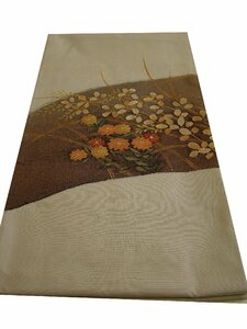 時代屋 美品 紬・小紋用 西陣織 紬地 すくい織 袋帯 正絹 仕立上り Fｓ771