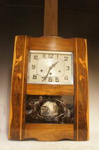 フランス製　Jura　１９２０年代　８本長鈴　ウエストミンスター　お洒落ツートン柄　振り子式　８日巻柱時計　可動品_画像1