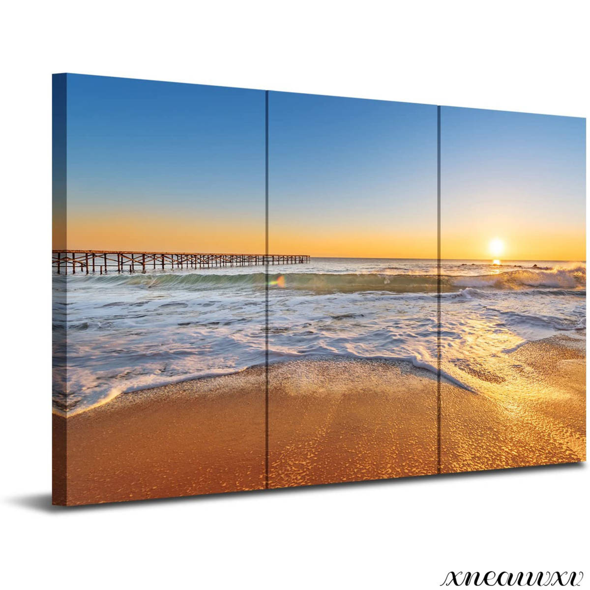 Wunderschönes Meer, großes Kunstpanel, Strand, Küste, Sonnenuntergang, Sonne, natürliche Landschaft, Raumdekoration, Dekoration, Leinwand, Innenkunst, Wertschätzung, Kunst, Hawaii, Honolulu, Kunstwerk, Malerei, Grafik