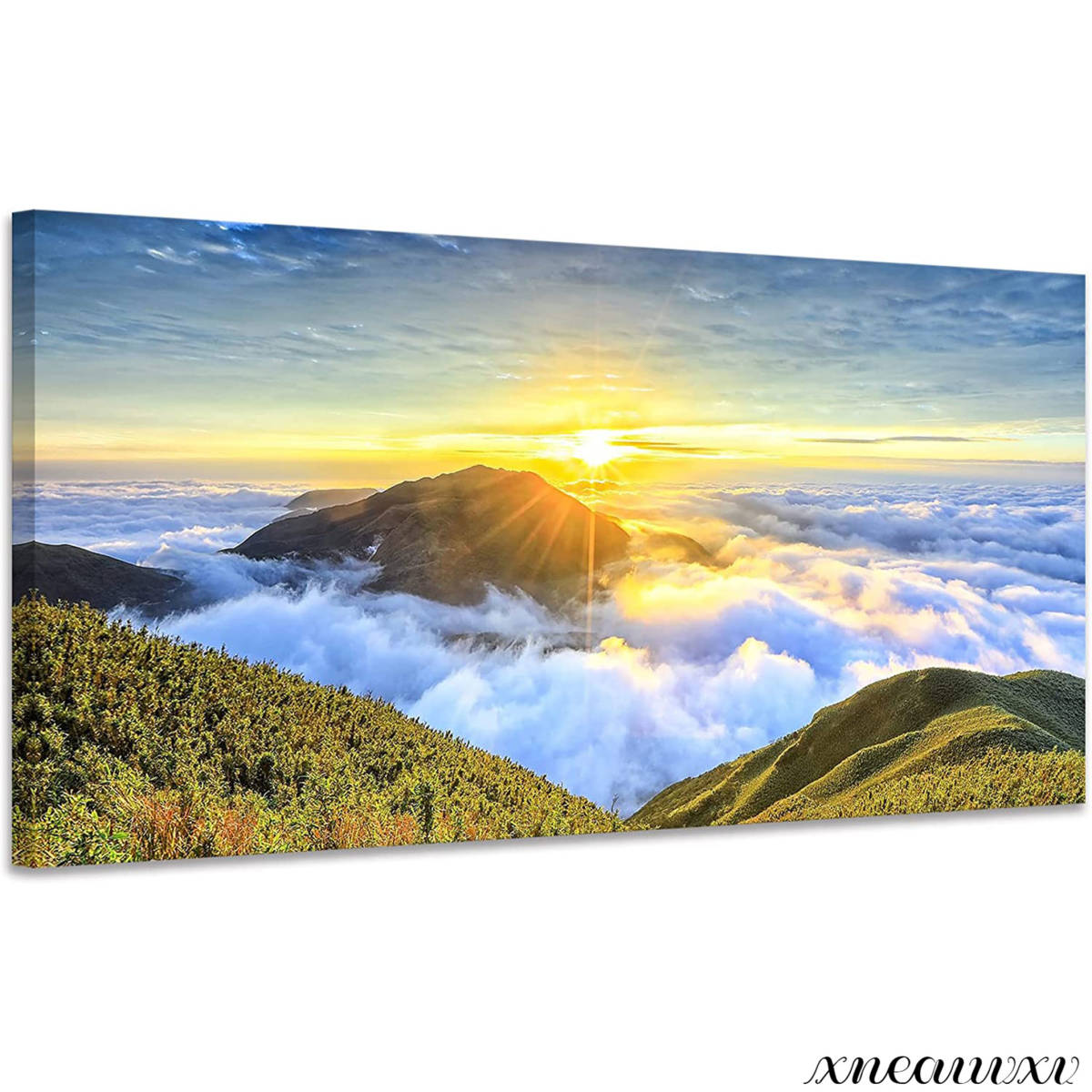 Spectacular view, large art panel, sun, mountain, sky, sunrise, natural scenery, decoration, painting, appreciation, art, canvas, art, interior, good luck, fantastic, Tapestry, Wall Mounted, Tapestry, Fabric Panel