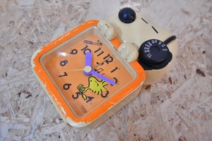 昭和　レトロ　日本製　CITIZEN シチズン スヌーピー　ウッドストック　 SNOOPY　ラジオ　時計 　ラジオ時計