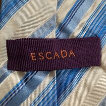 ESCADA エスカーダ ネクタイ オフホワイト ブルー ストライプ_画像7