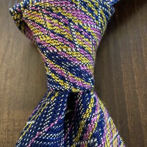 MISSONI Missoni necktie navy colorful Rainbow 