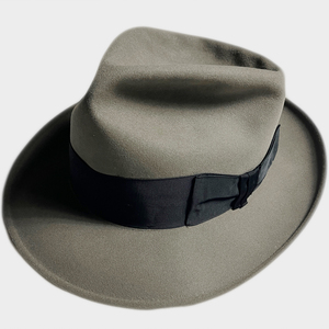 極上! 50's DOBBS 58.5CM TWENTY 20 ドブス NY VINTAGE HAT ヴィンテージ ハット トウェンティ レア グレージュ ブラック New York USA 着