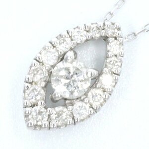 【DJ】K18WG ダイヤモンド0.12ct/0.09ct ネックレス 送料無料 新品仕上げ済み R124816464616