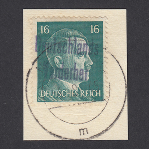 【ドイツ】1945年 Mi#11 ＊鑑定済＊ヒトラーヘッドへの臨時加刷（マイセン）使用済切手 (e4XMccitb2)