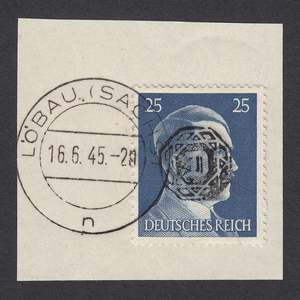 【ドイツ】1945年 Mi#15 ＊鑑定済＊ヒトラーヘッドへの臨時加刷（ローバウ）使用済切手 (fwBrx9NEFB)