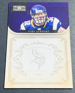 2012 Panini National Treasures Toby Gerhart /99 No.83 Vikings NFL 99枚限定　シリアル　バイキングス　カード