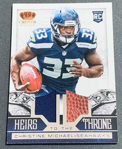 2013 Panini Crown Royale Football Christine Michael Jersey /299 No.8 RC Rookie Seattle Seahawks NFL ルーキー　ジャージ　カード