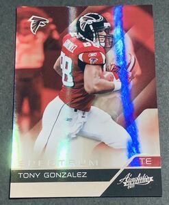 2011 Panini Absolute Memorabilia Tony Gonzalez 43/50 7 Falcons NFL トニーゴンザレス　50枚限定　シリアル　ファルコンズ　カード