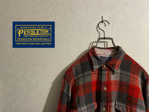 ◯ USA製 Vintage 50s PENDLETON マルチ チェック ロッジ シャツ / ペンドルトン 赤 15 Mens #Sirchive