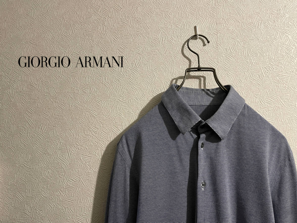 イタリア製 GIORGIO ARMANI アルマーニ ハイゲージニット シャツ-