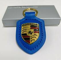 PORSCHE ポルシェ クレスト キーホルダー青色_画像1