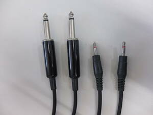 2 pcs set 3.5mm monaural Mini plug -6.3mm monaural standard plug conversion cable 1.5mx2