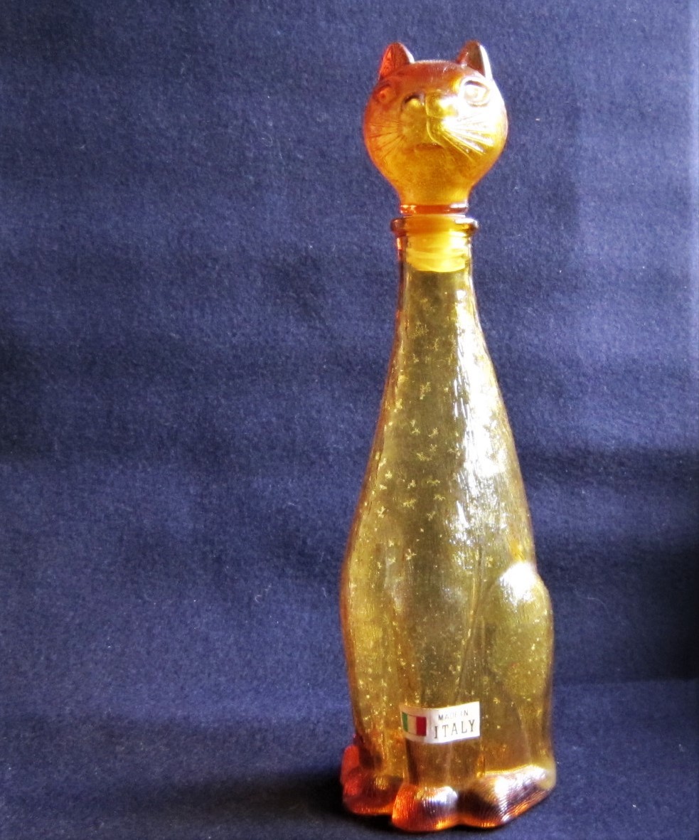 イタリア製 アンティーク 革張り デキャンタ 洋酒 ガラス瓶ボトル www