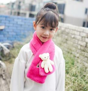  free shipping * immediate payment new goods .. soft toy attaching short soft Kids muffler * passion pink 