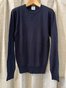 Letroyesru Toro wa crew neck cut and sewn navy cotton knitted M France 