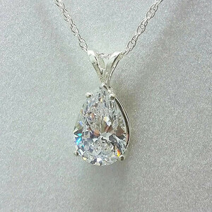  Teardrop CZ циркон crystal колье белый серебряный 