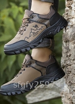 B94☆新品 登山靴 アウトドア メンズ トレッキングシューズ ブラウン カジュアル ビックヤード サイズ 25.5cm_画像4
