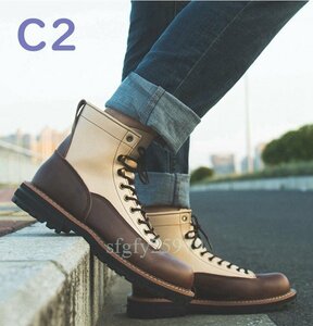A72☆新品 バイク靴 本革 ブーツ ウォーキングシューズ ショートブーツ シューズ メンズ 大きいサイズあり 24.5~27cm