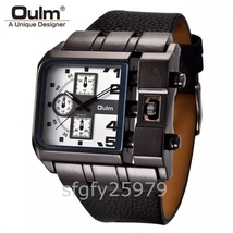 495☆新品腕時計 メンズ Oulm クオーツ　HP3364 スチームパンク レトロ レザーバンド ホワイト_画像2
