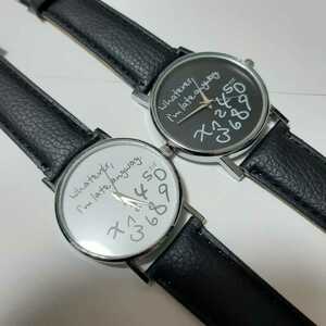新品　腕時計　数字タイプ　ビジネス　白黒二本セット　6