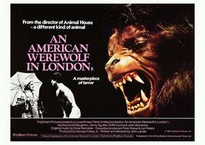UK version poster *. man american (An American Werewolf in London)* John * Landy s/ is u ring 