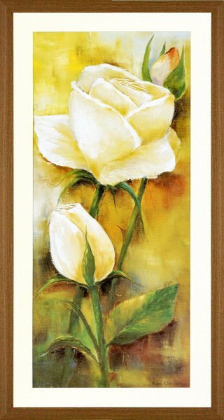 ◎Leanne Wither, Reproduction de fleurs blanches ★ Nature morte [Nouveau], Ouvrages d'art, Peinture, autres