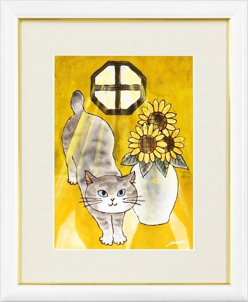 ◎Hiroyoshi's Happy Cat, Hinata Cat Reproduction ★ Animal Painting, Feng Shui [New], Artwork, Painting, others
