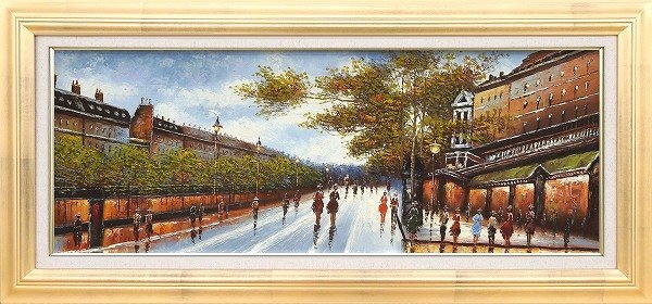 ◎Pinder Rues de Paris (taille W6) Peinture à l'huile ★ Peinture de paysage [Nouveau], Peinture, Peinture à l'huile, Nature, Peinture de paysage