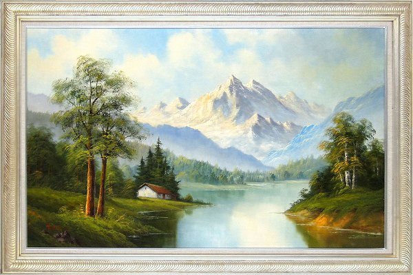 ◎V. Brauner Alpenfluss (M80) Ölgemälde ★ Landschaftsmalerei, Malerei, Ölgemälde, Natur, Landschaftsmalerei