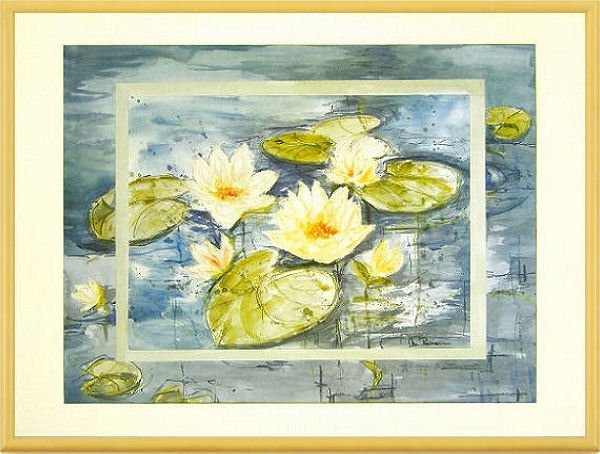 ◎Martina Reimann Flowers on the Water Reproduction ★Landscape painting [New], Artwork, Painting, others