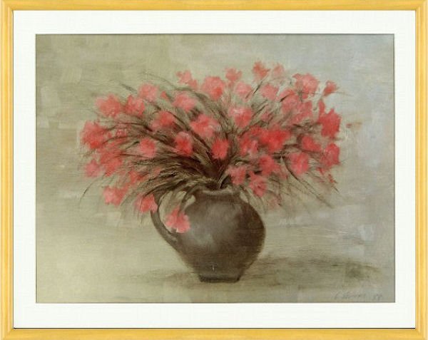 ◎Galerie Verlag Red Flowers Reproduction ★ Still life painting [New], Artwork, Painting, others