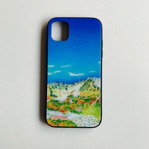 ●年末セール●晴天登山 涸沢カール 背面ガラススマホケース iPhoneケース