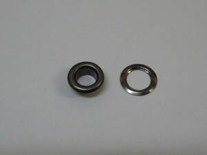 真鍮ハトメ　No.20　内径6.5mm　座金付　黒ニッケル　100組