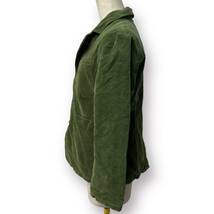 m1345 flower ジャケット 上着 長袖 アウター レディース グリーン 緑 Lサイズ コーデュロイ風 中綿 万能 可愛い _画像3