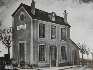 Art hand Auction ベルナール･ビュッフェ, ｢Gare de Neuil｣, 希少画集の額装画, 人気作品, オーダーマット付･日本製新品額入り, Bernard Buffet, 絵画, 油彩, 自然, 風景画