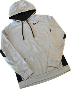 美品*NIKE THERMA FIT ナイキ サーマフィット*ライトグレー系*メンズ*パーカー*ランニング*ウォーキング*スポーツ*トレーニング*L*春夏秋冬