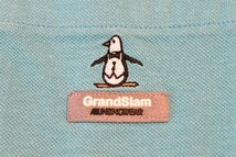 美品*MUNSINGWEAR Grand Slam*マンシング グランドスラム*青緑系*ロゴ刺繍*メンズ*綿系*ストレッチ長袖ポロシャツ*ゴルフ*golf* L*春秋冬_画像4