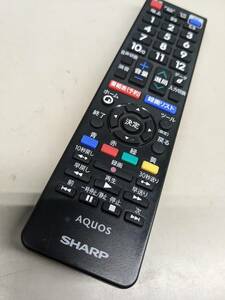 【FB-9-107】シャープ (4T-C40BH1 4T-C50BH1 4T-C60BH1 用) AQUOS テレビ リモコン GB335SA 電池フタなし　動確済