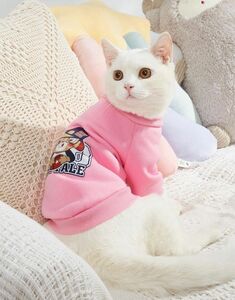 犬用服 猫用服 ペット用服 XXL ピンク パーカー秋 冬 あったかい 大きいサイズ