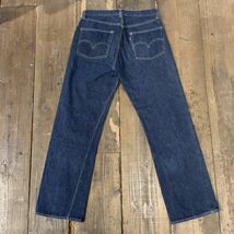 50s vintage Levi's リーバイス 501XX denim pants 両面タブ オフセット 通常R 刻印14 size実寸31×31 Vステッチ 隠しリベット 濃紺_画像3