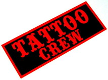 新品 アウトロー バイカー スラング ステッカー 「Tattoo Crew」 (赤×黒) タトゥー スカルフライト ウェストライド ハーレーダビッドソン_画像1