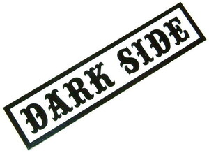 新品 アウトロー バイカー スラング ステッカー 「Dark Side」 (黒×白) FTW スカルフライト ウェストライド ハーレーダビッドソン バイク