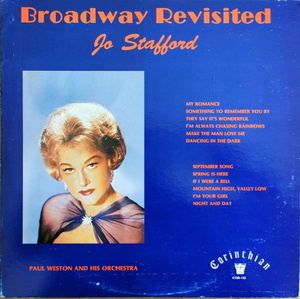 Jo Stafford【US盤 Vocal LP】 Broadway Revisited　 (Corinthian COR-118) 1982年 / ジョー・スタッフォード